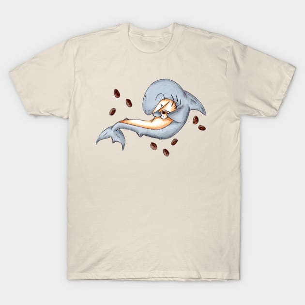 Coffee Shark T-Shirt by KristenOKeefeArt